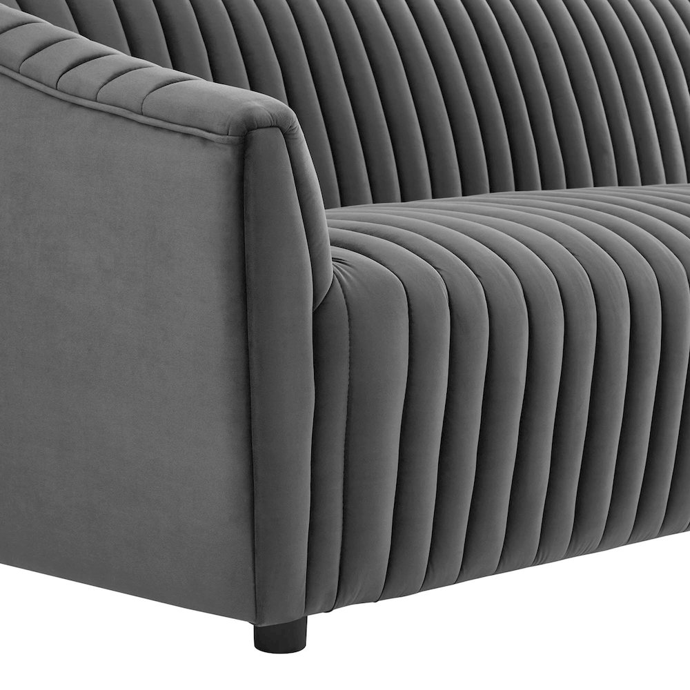 Announce Performance Velvet Channel Tufted Loveseat. Picture 4