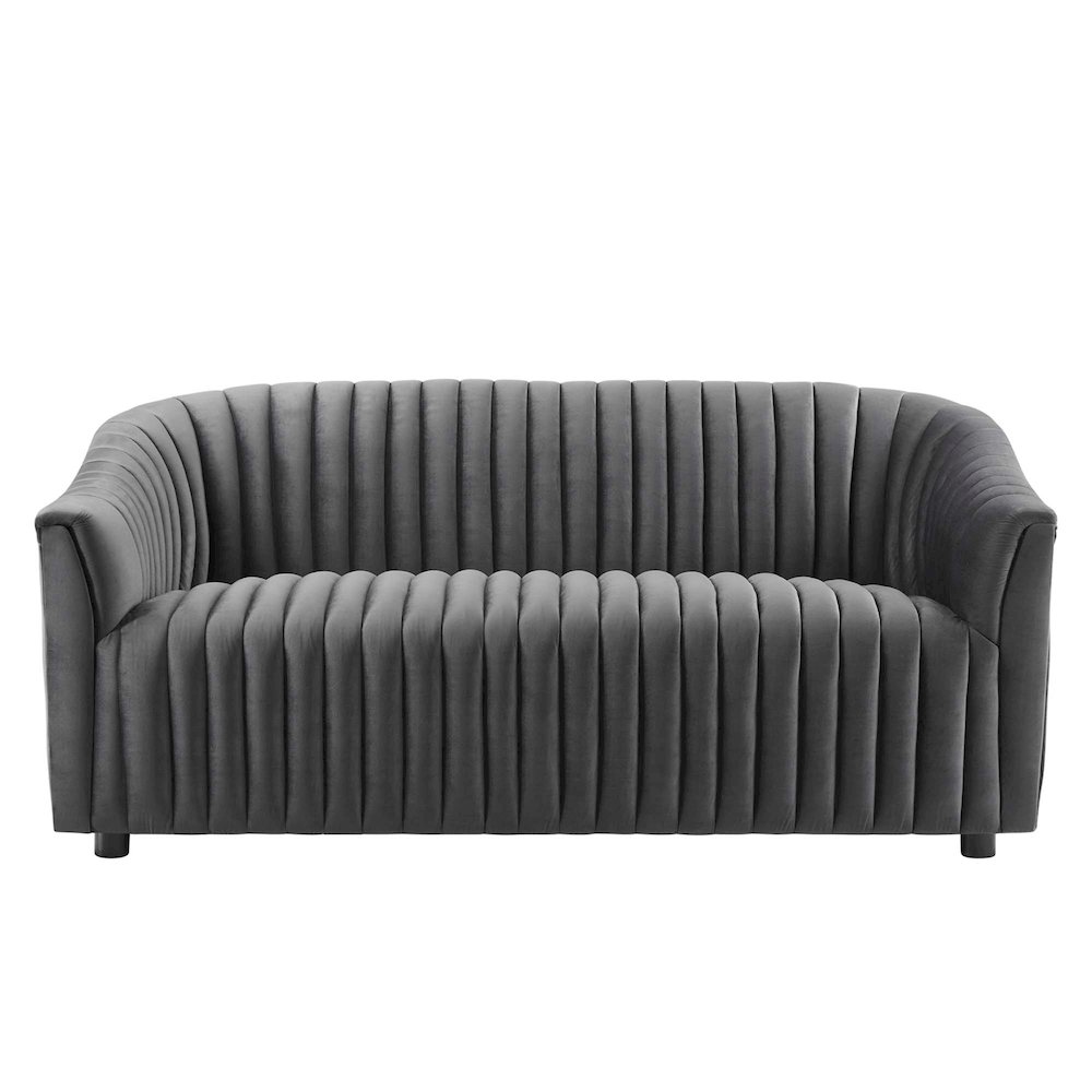 Announce Performance Velvet Channel Tufted Loveseat. Picture 5