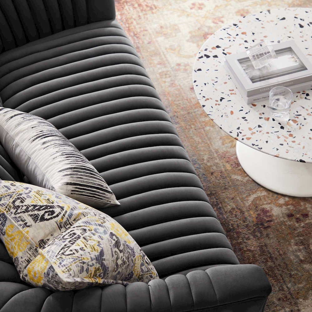 Announce Performance Velvet Channel Tufted Loveseat. Picture 7