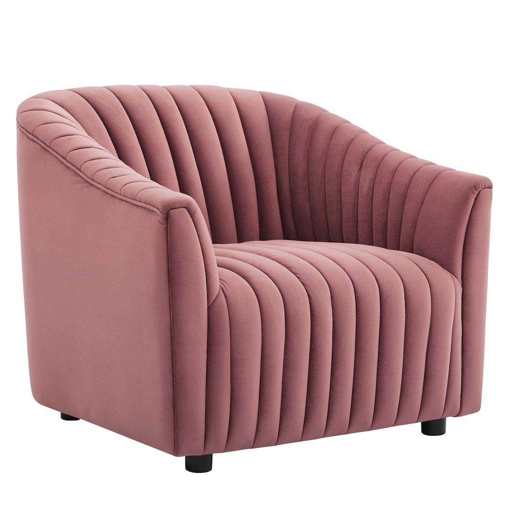 Announce Performance Velvet Channel Tufted Armchair. Picture 1