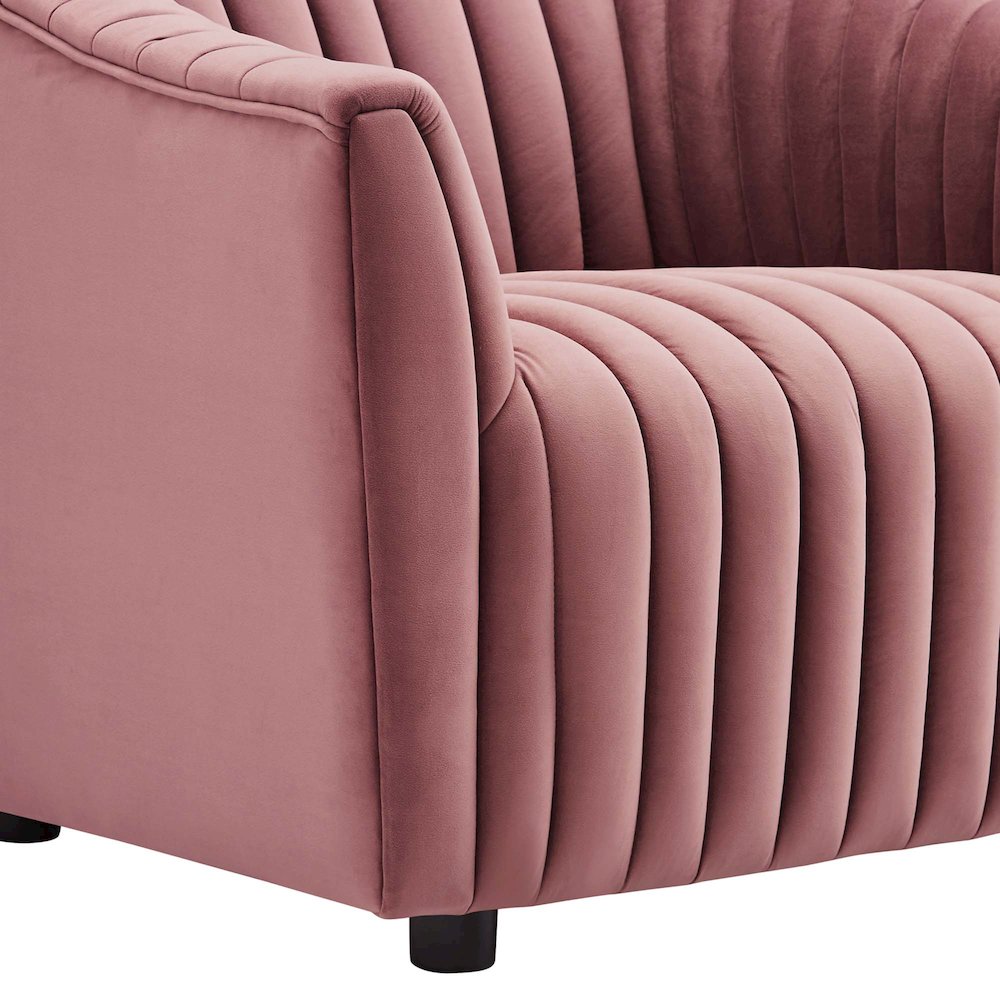 Announce Performance Velvet Channel Tufted Armchair. Picture 5