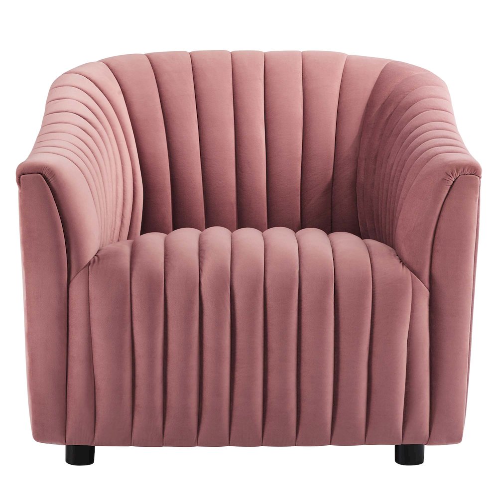 Announce Performance Velvet Channel Tufted Armchair. Picture 4