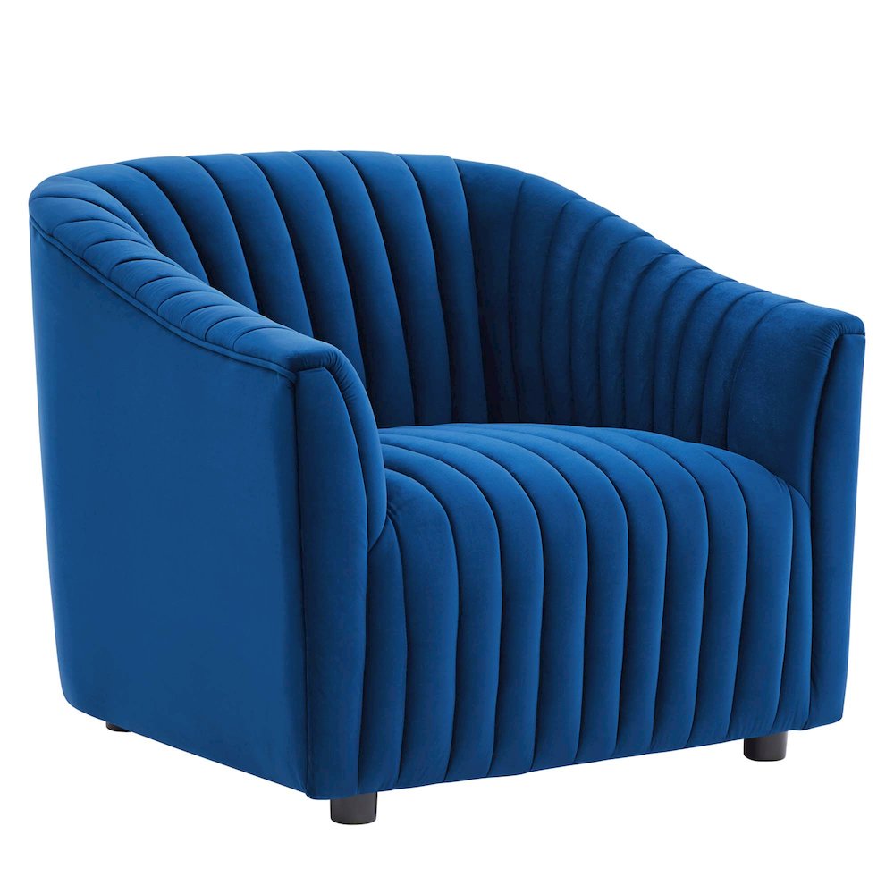Announce Performance Velvet Channel Tufted Armchair. Picture 1