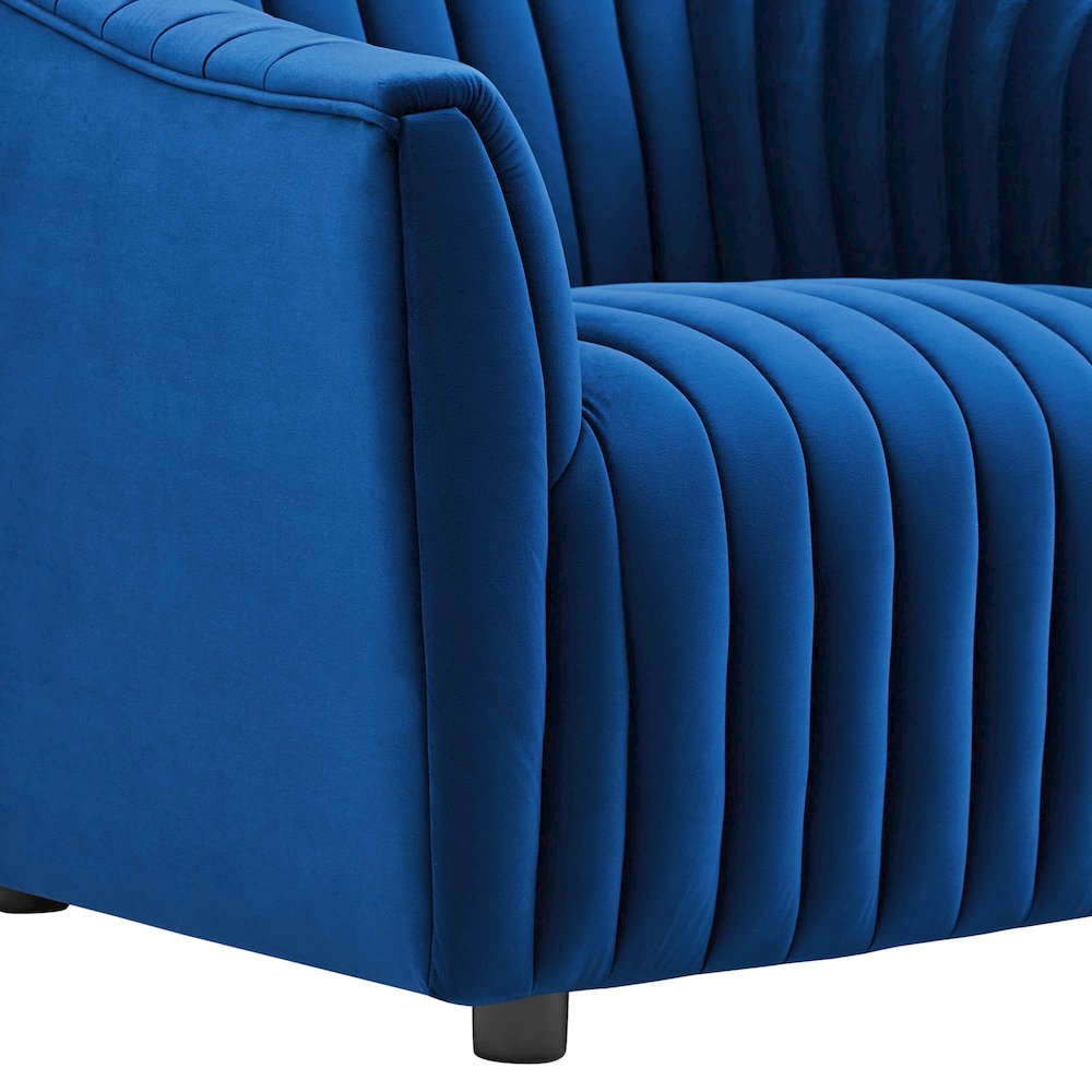Announce Performance Velvet Channel Tufted Armchair. Picture 5