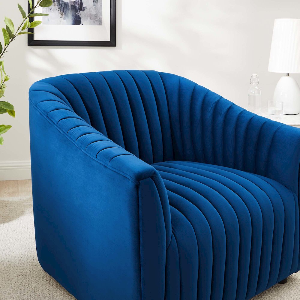 Announce Performance Velvet Channel Tufted Armchair. Picture 8