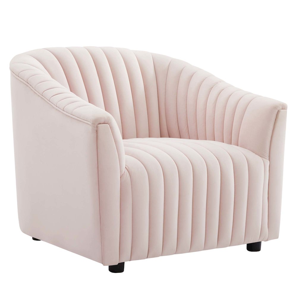 Announce Performance Velvet Channel Tufted Armchair. Picture 1