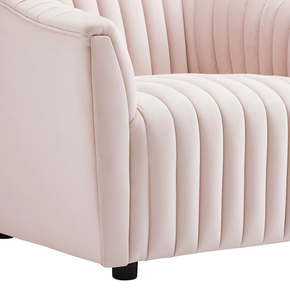 Announce Performance Velvet Channel Tufted Armchair. Picture 5