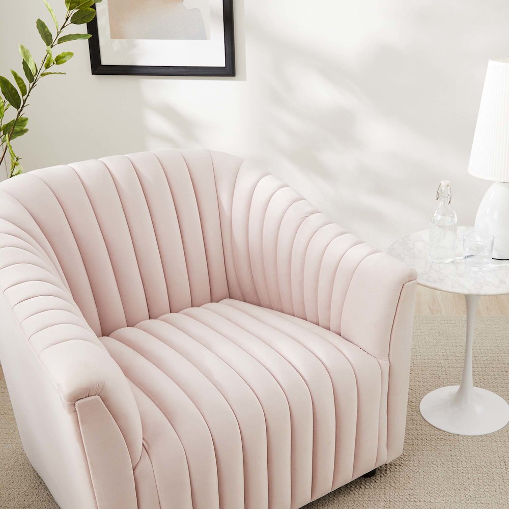 Announce Performance Velvet Channel Tufted Armchair. Picture 8