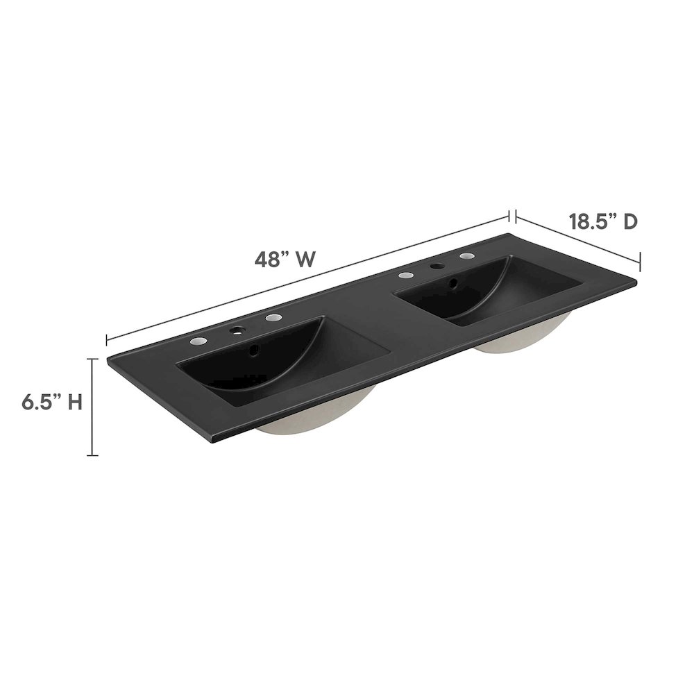 Cayman 48" Double Basin Bathroom Sink. Picture 3
