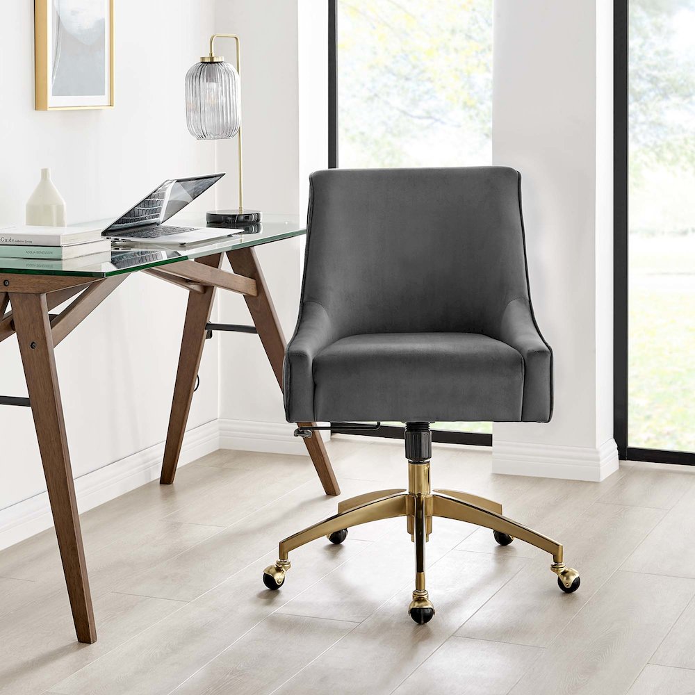 Discern Performance Velvet Office Chair. Picture 7