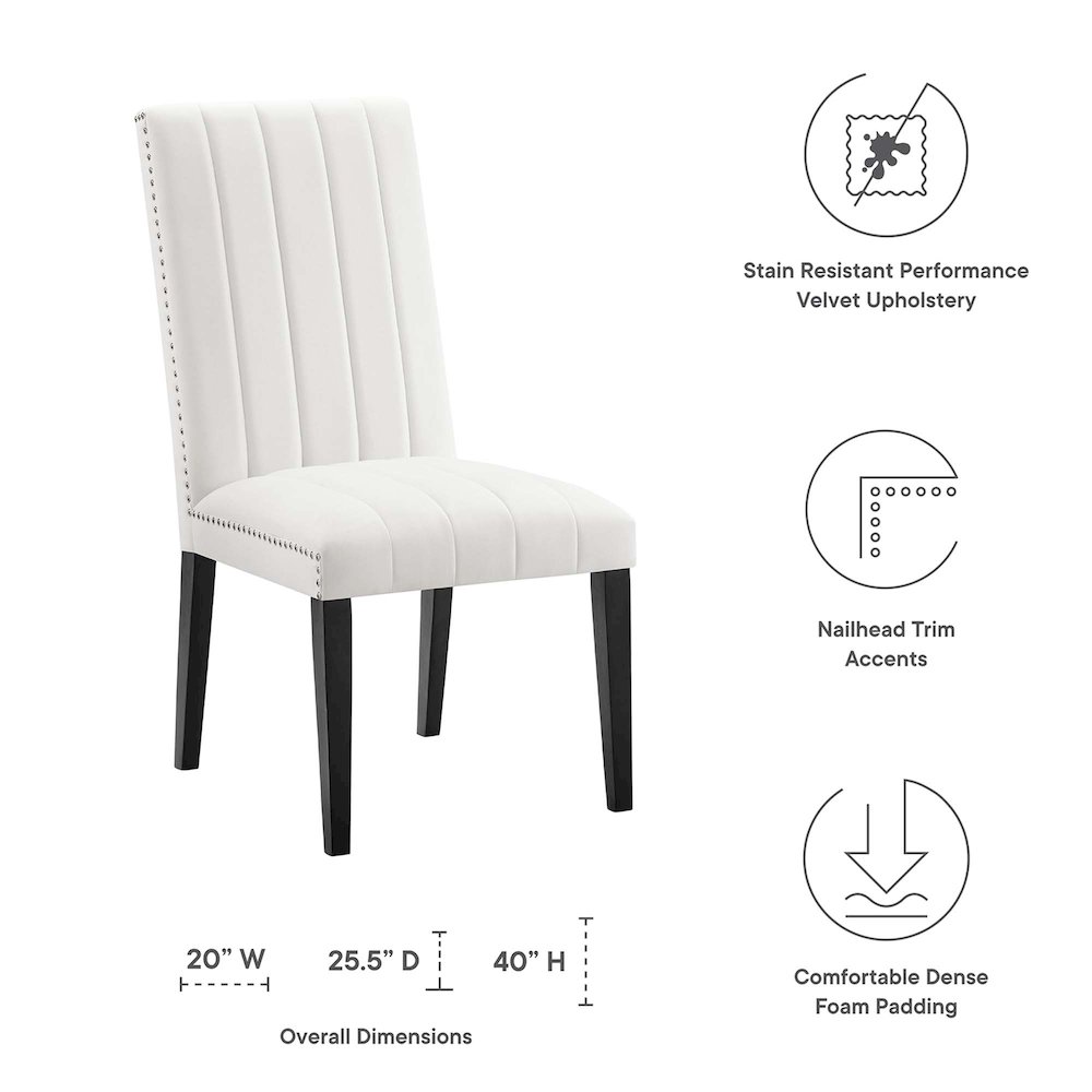 Catalyst Performance Velvet Dining Side Chairs Set of 2. Picture 2