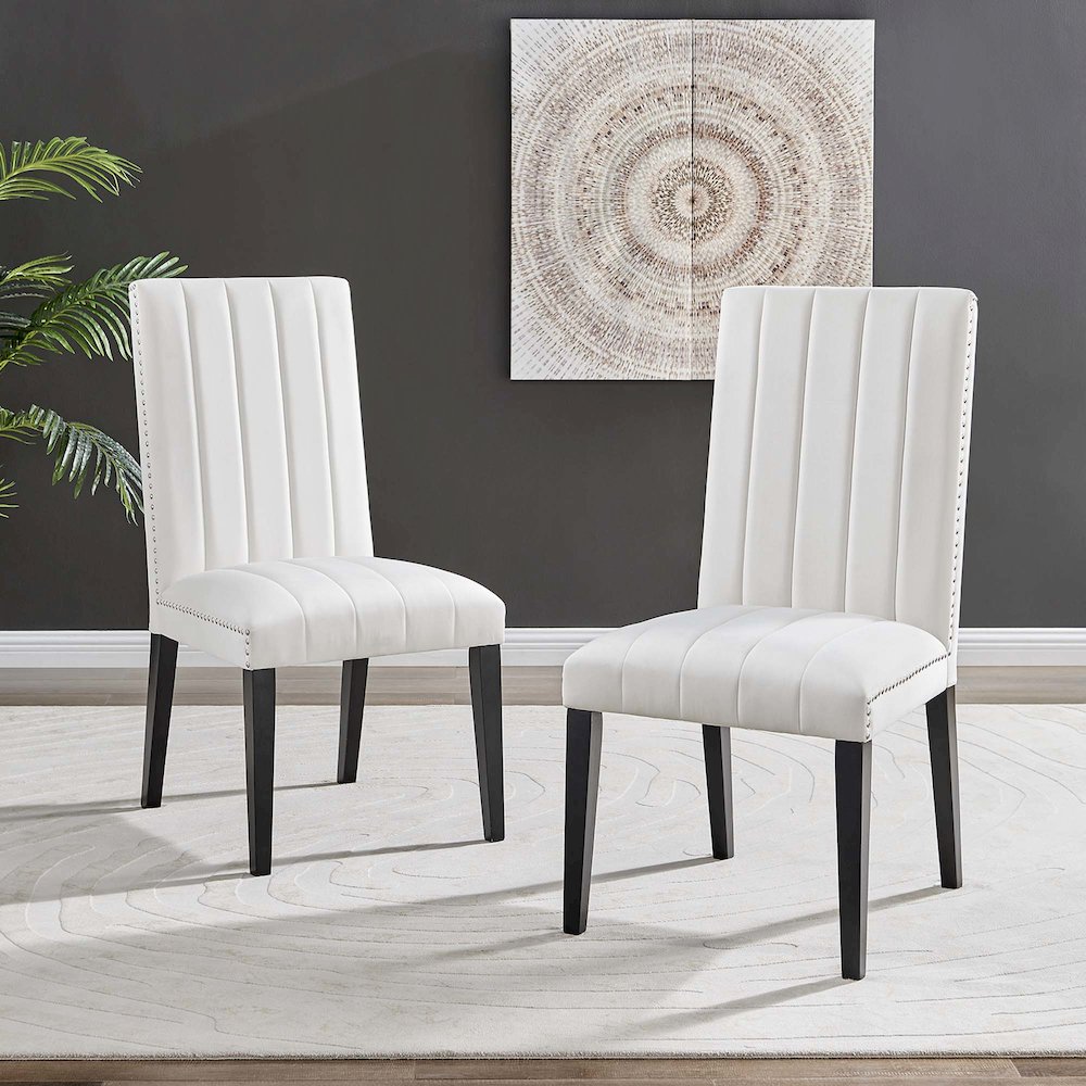 Catalyst Performance Velvet Dining Side Chairs Set of 2. Picture 8