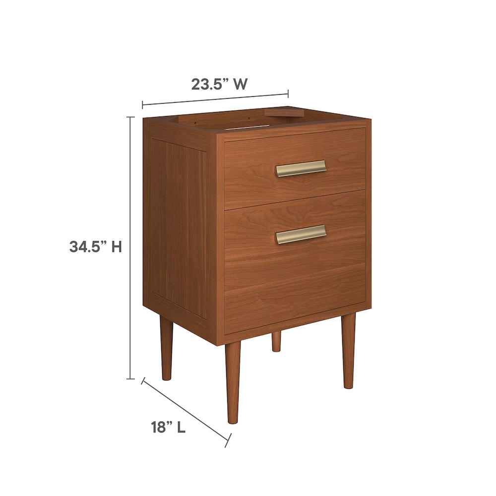 Cassia 24" Teak Wood Bathroom Vanity Cabinet (Sink Basin Not Included). Picture 3