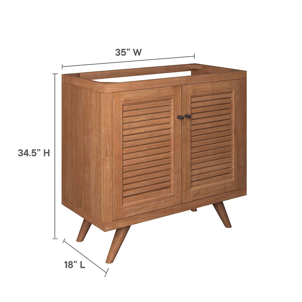 Birdie 36" Teak Wood Bathroom Vanity Cabinet (Sink Basin Not Included). Picture 3