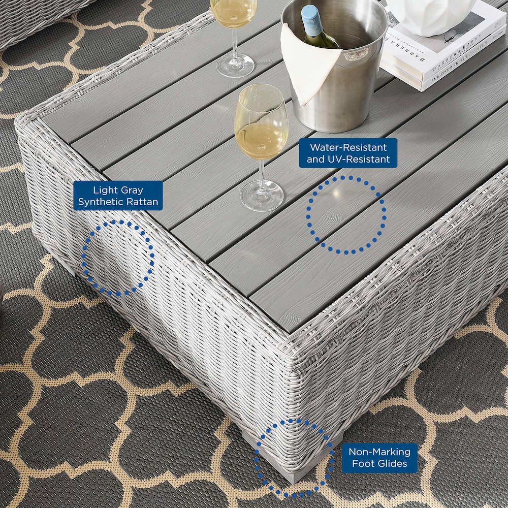 Conway 4-Piece Outdoor Patio Wicker Rattan Furniture Set. Picture 13