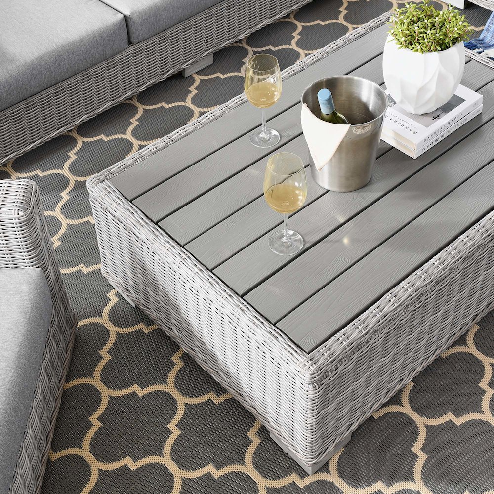 Conway 4-Piece Outdoor Patio Wicker Rattan Furniture Set. Picture 11