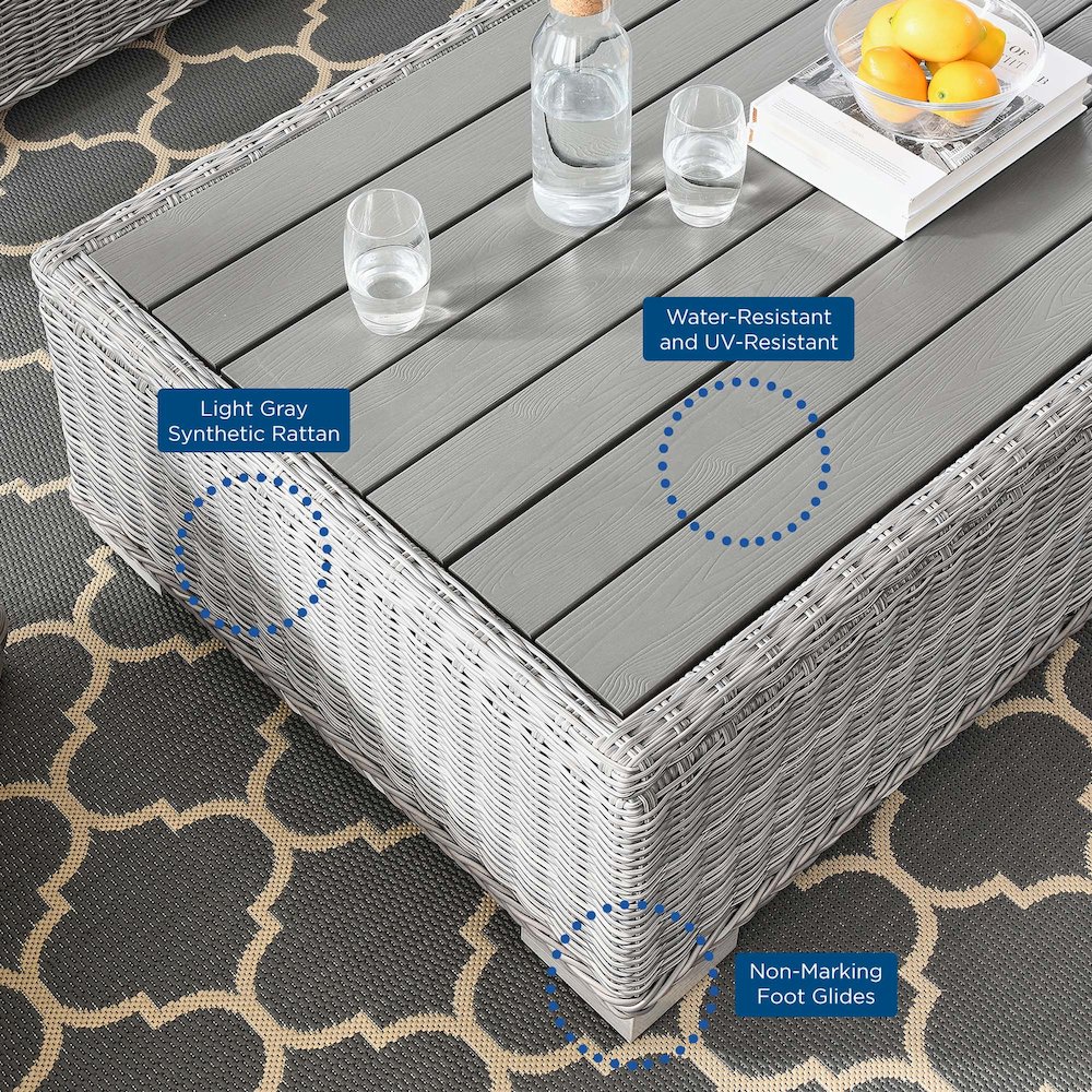 Conway 4-Piece Outdoor Patio Wicker Rattan Furniture Set. Picture 15
