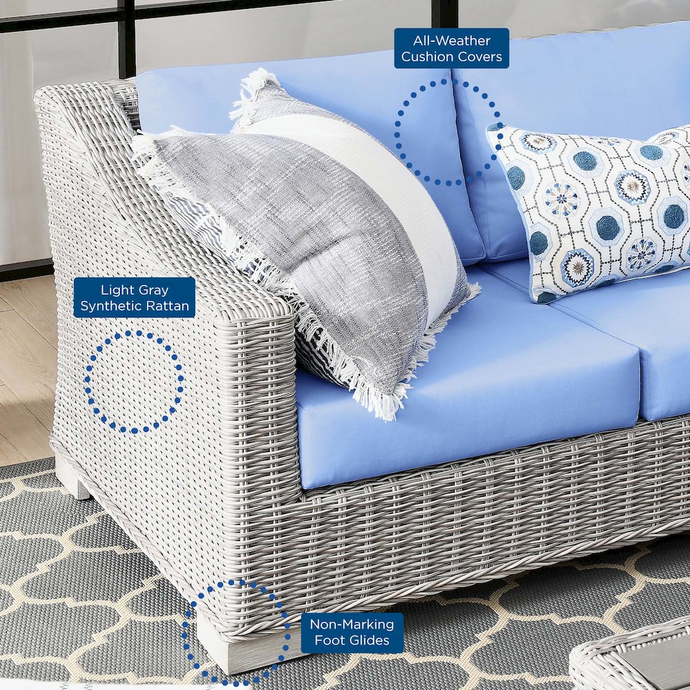 Conway 4-Piece Outdoor Patio Wicker Rattan Furniture Set. Picture 14