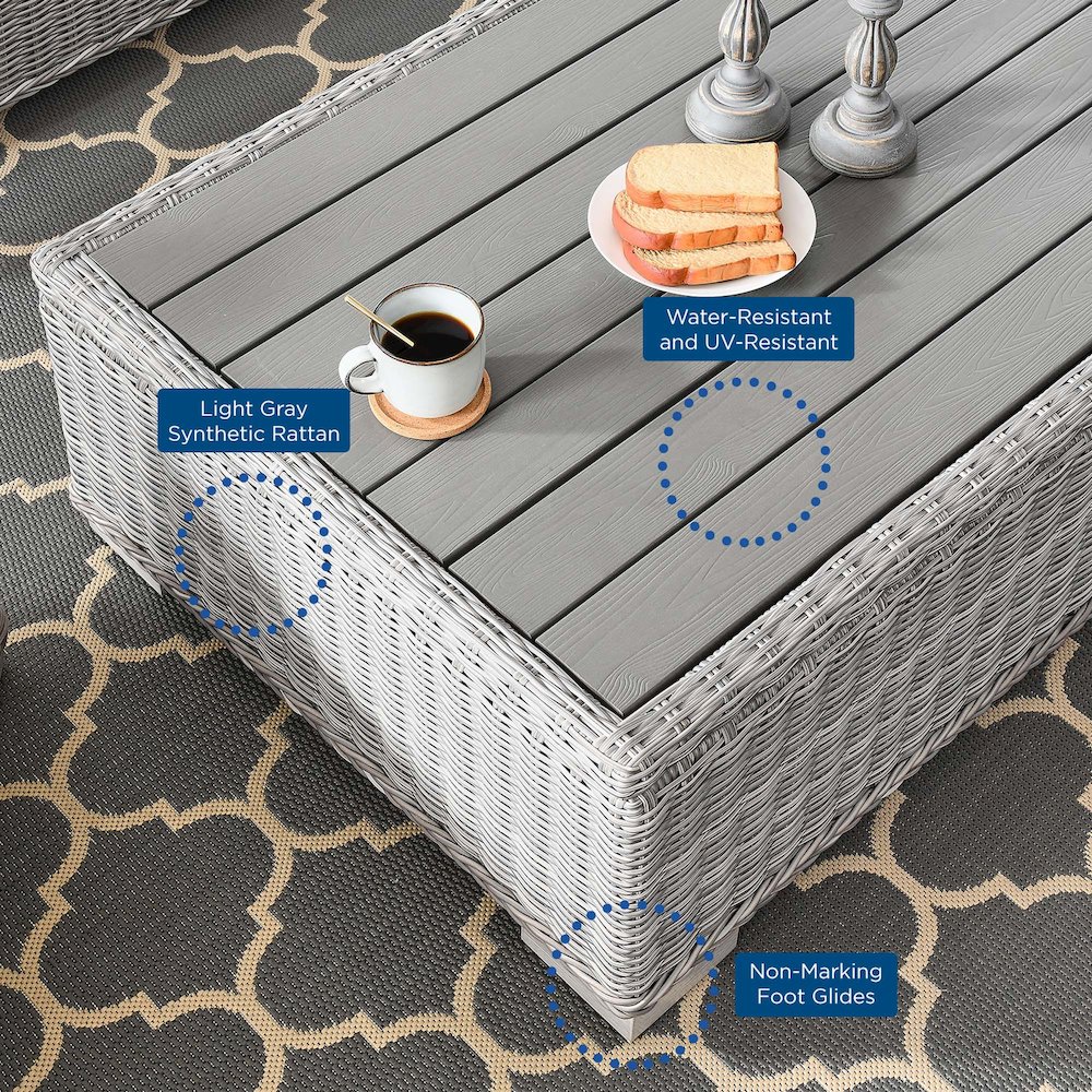 Conway 4-Piece Outdoor Patio Wicker Rattan Furniture Set. Picture 14