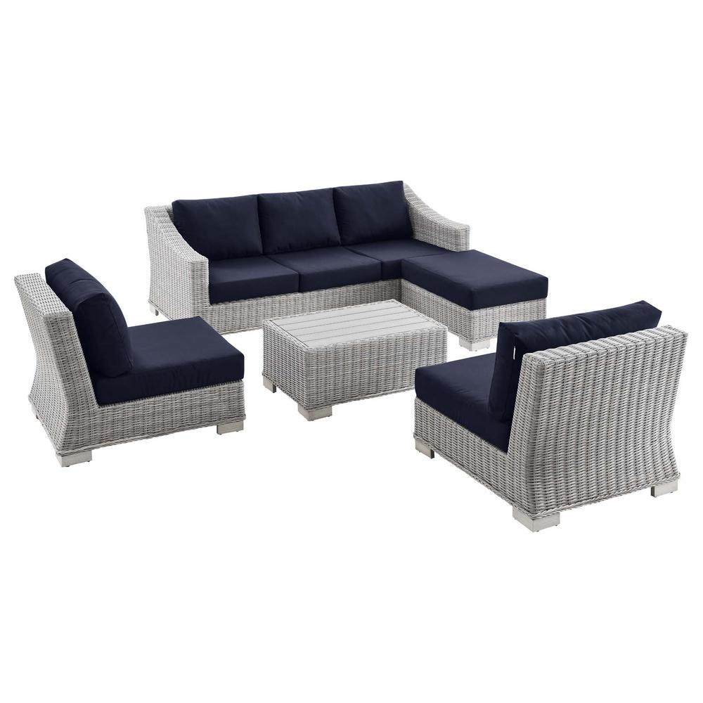 Conway 5-Piece Outdoor Patio Wicker Rattan Furniture Set. Picture 1