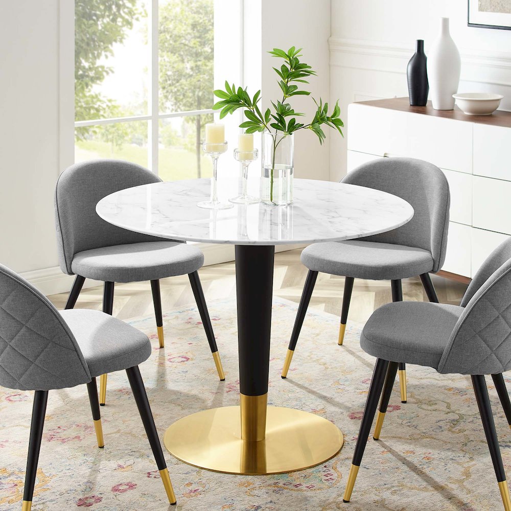 Zinque 40" Artificial Marble Dining Table. Picture 4