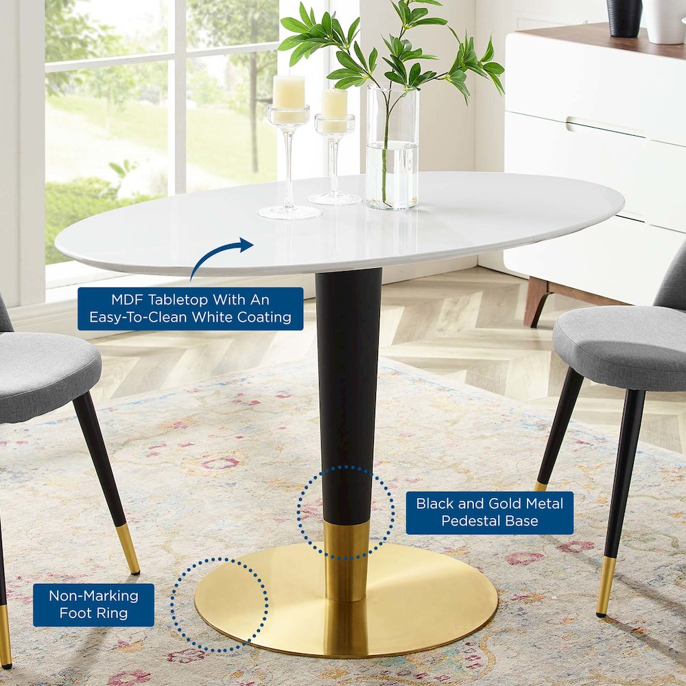Zinque 48" Oval Dining Table. Picture 5