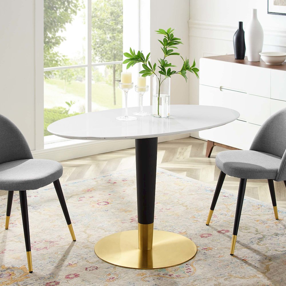 Zinque 48" Oval Dining Table. Picture 4