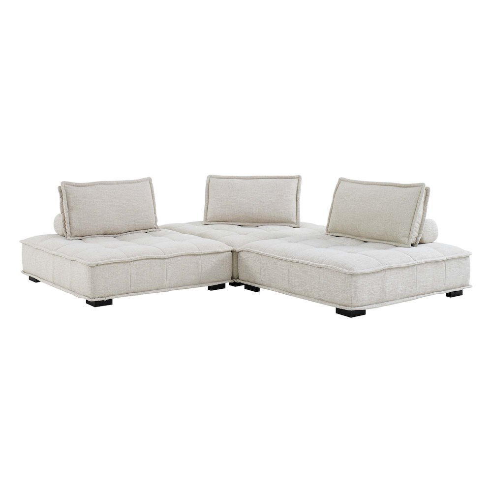 Saunter 3-Piece Tufted Fabric Fabric Sofa. Picture 4