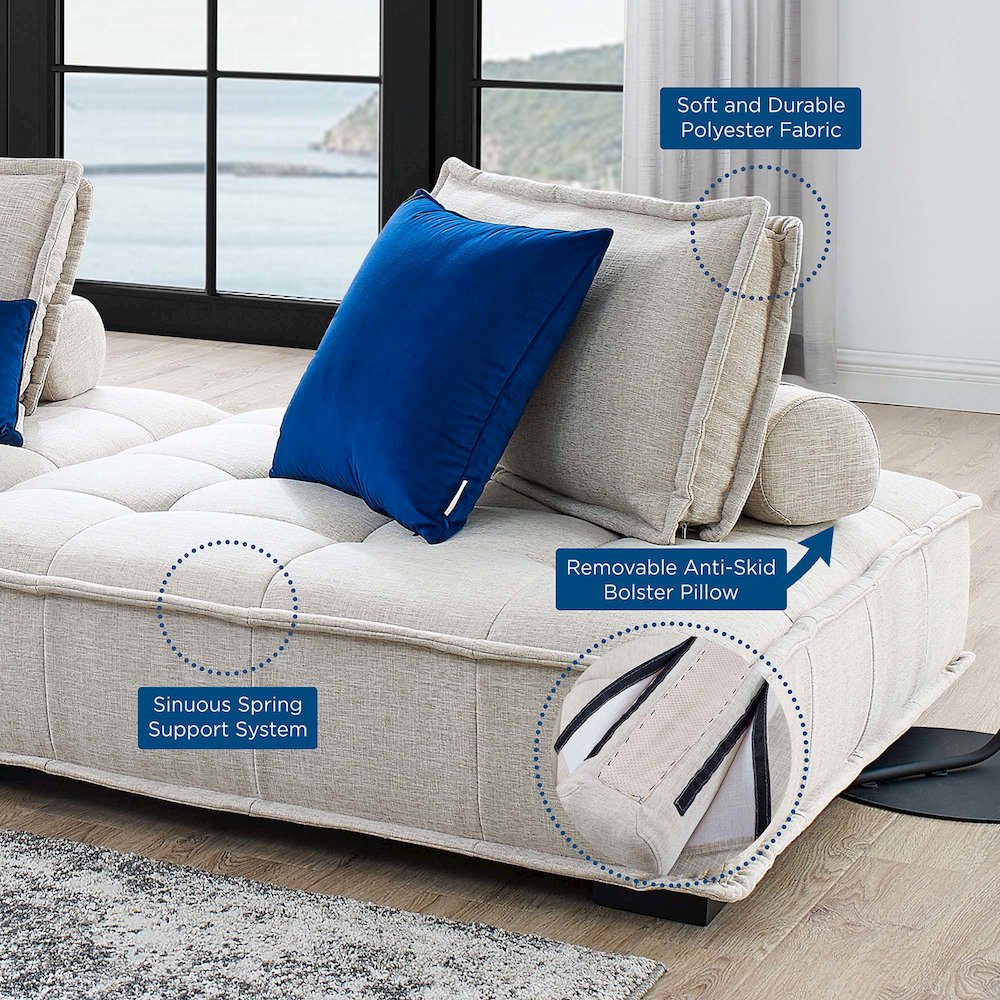 Saunter 3-Piece Tufted Fabric Fabric Sofa. Picture 10