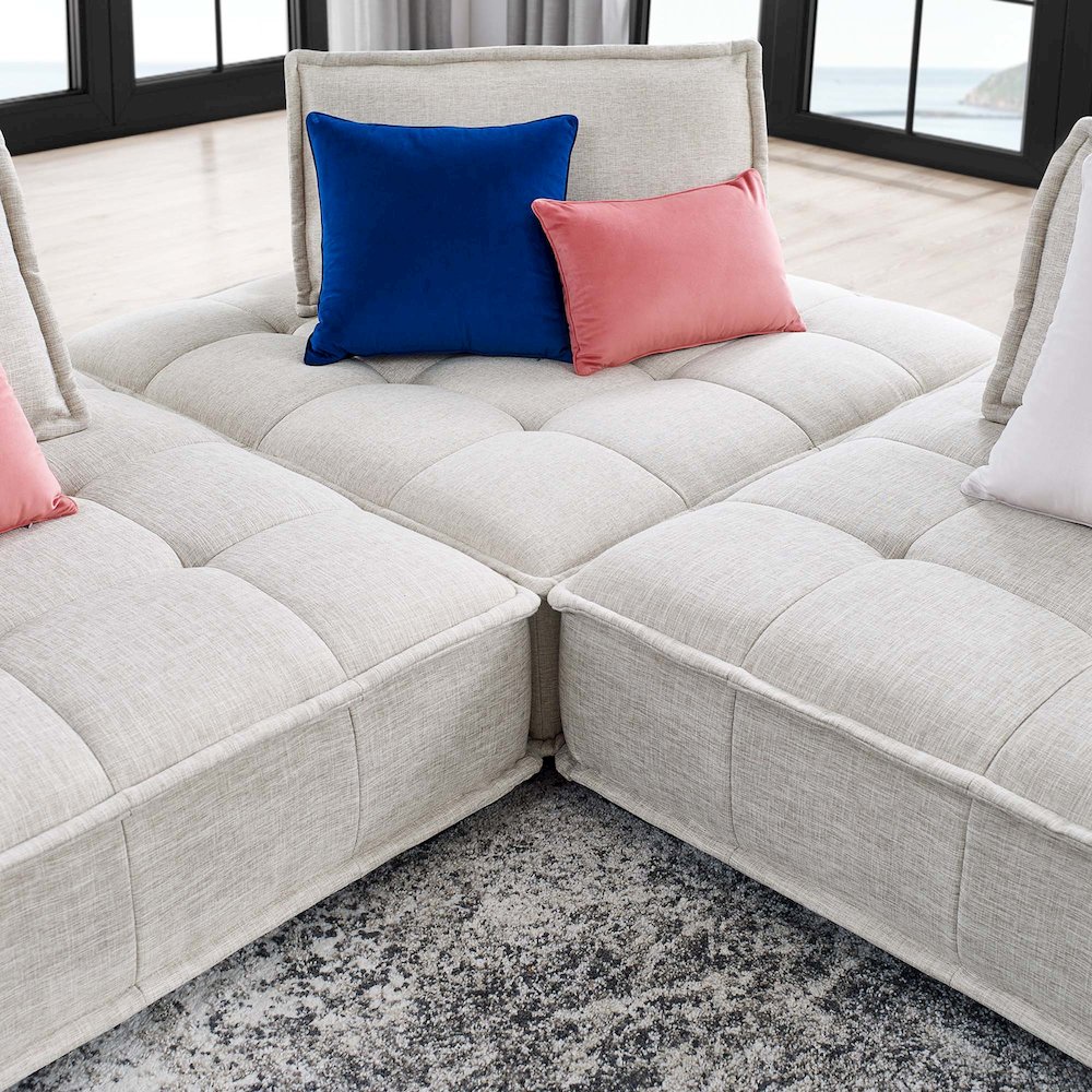 Saunter 3-Piece Tufted Fabric Fabric Sofa. Picture 8