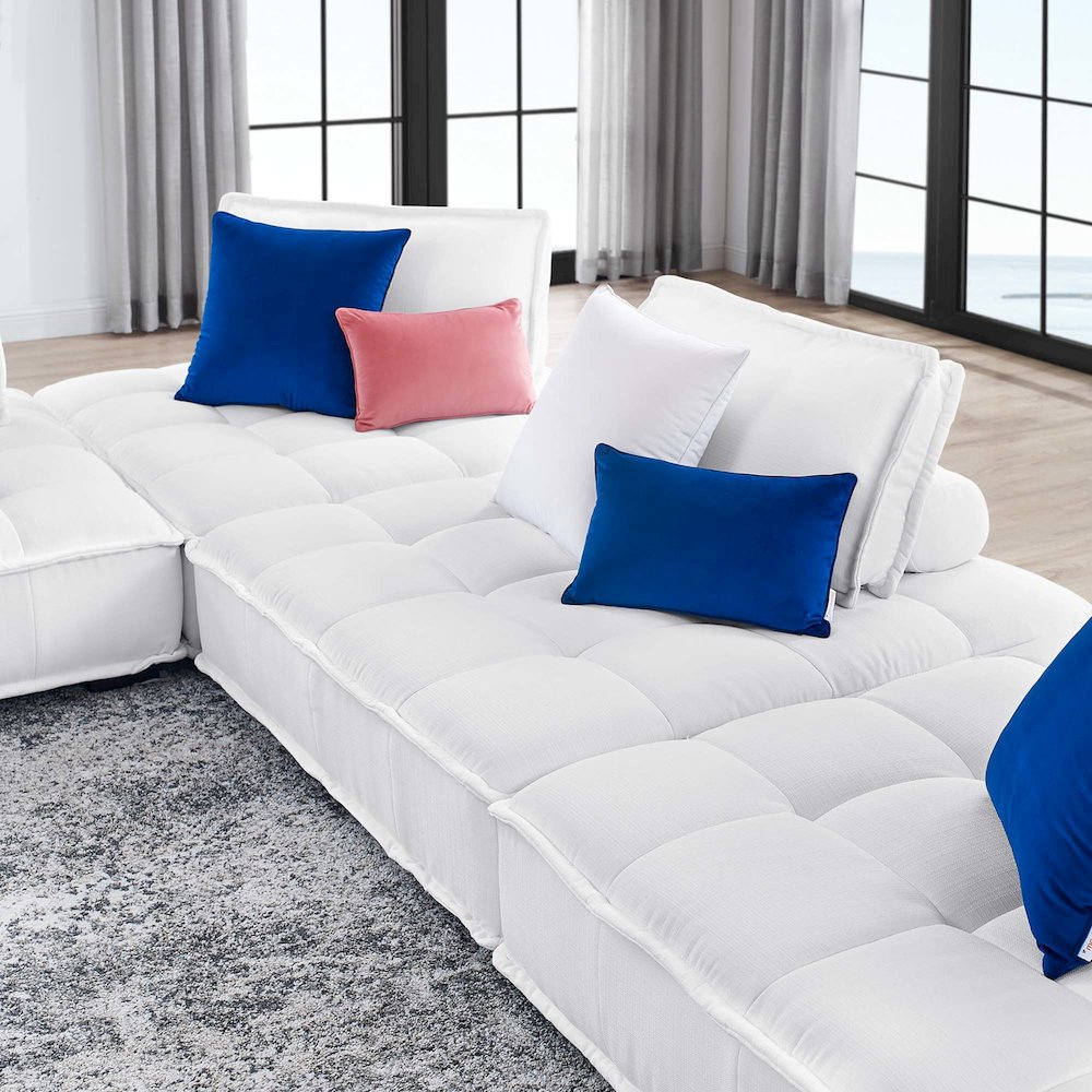 Saunter 4-Piece Tufted Fabric Fabric Sectional Sofa. Picture 11
