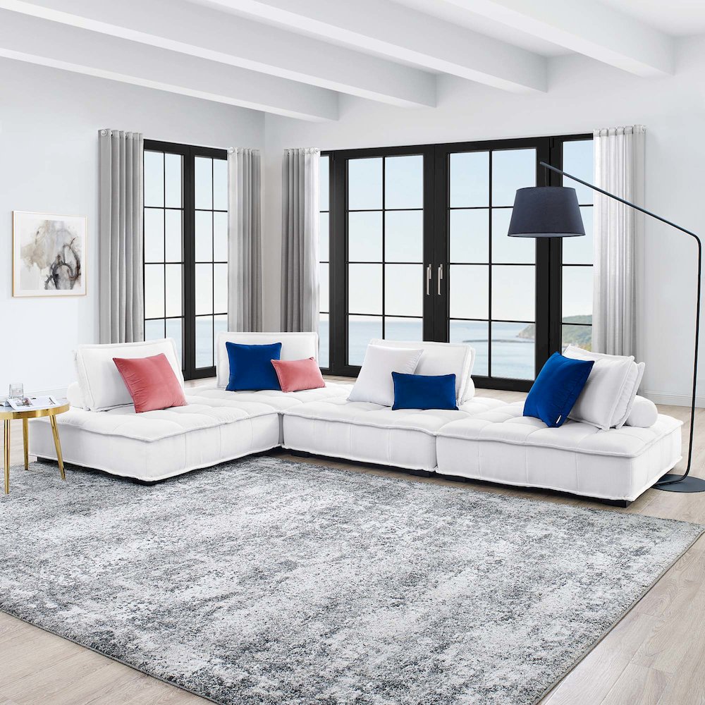 Saunter 4-Piece Tufted Fabric Fabric Sectional Sofa. Picture 9