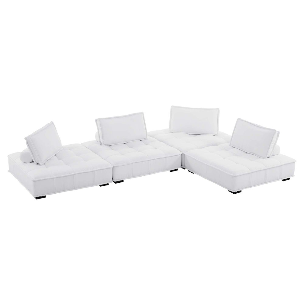 Saunter 4-Piece Tufted Fabric Fabric Sectional Sofa. Picture 1