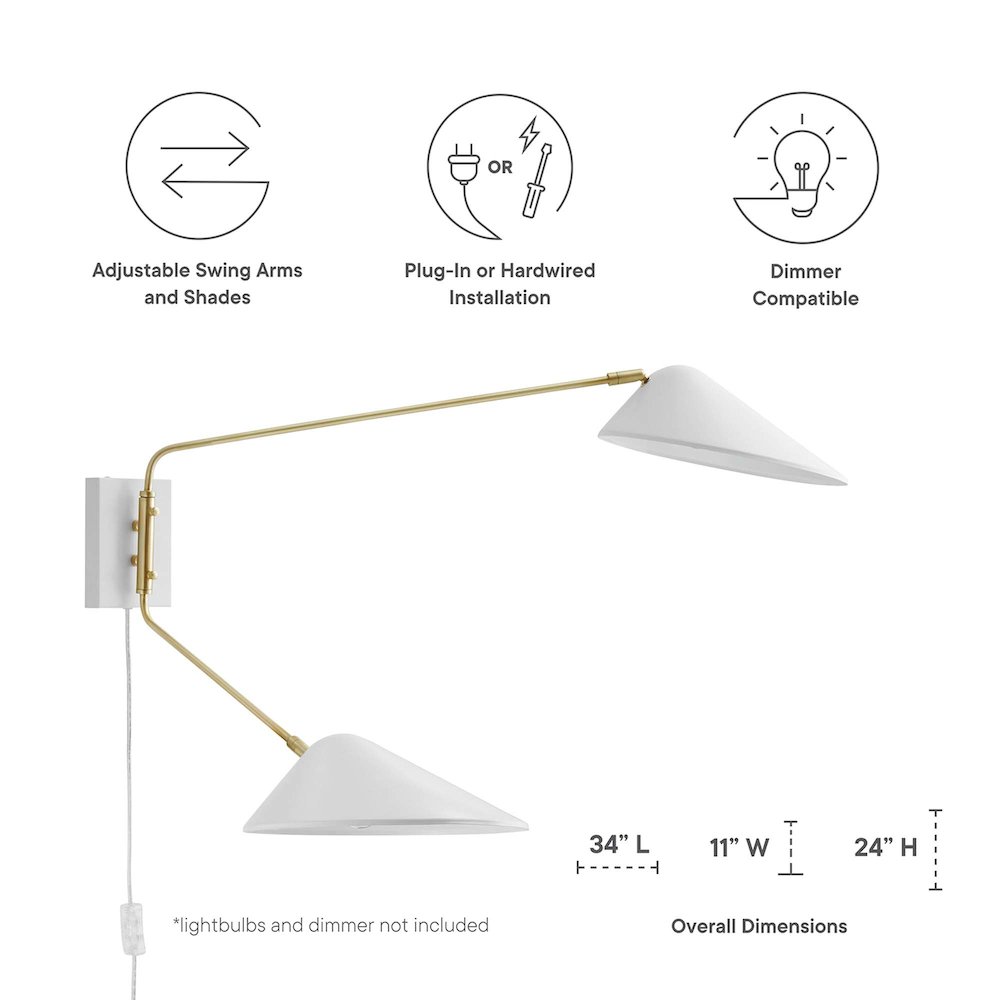 Journey 2-Light Swing Arm Wall Sconce. Picture 2