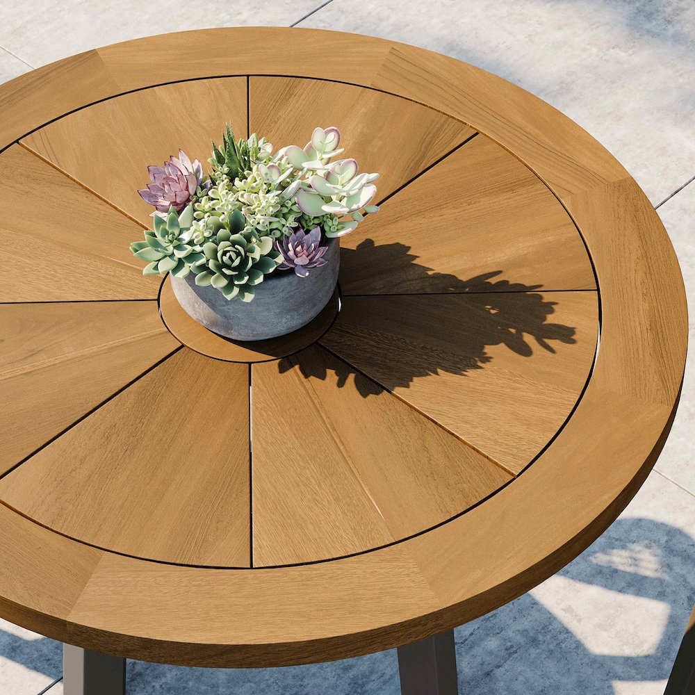Meadow Outdoor Patio Teak Wood Dining Table. Picture 5