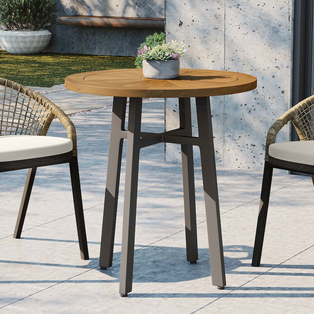 Meadow Outdoor Patio Teak Wood Dining Table. Picture 4