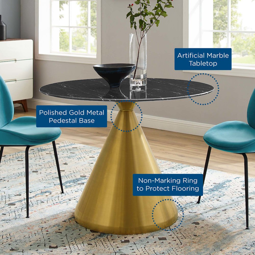 Tupelo 40" Artificial Marble Dining Table. Picture 5