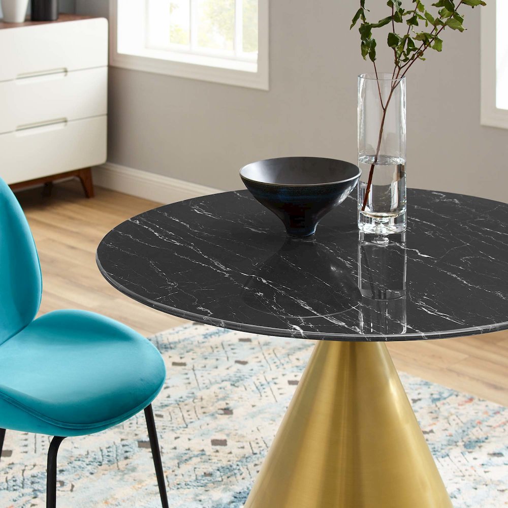 Tupelo 40" Artificial Marble Dining Table. Picture 6