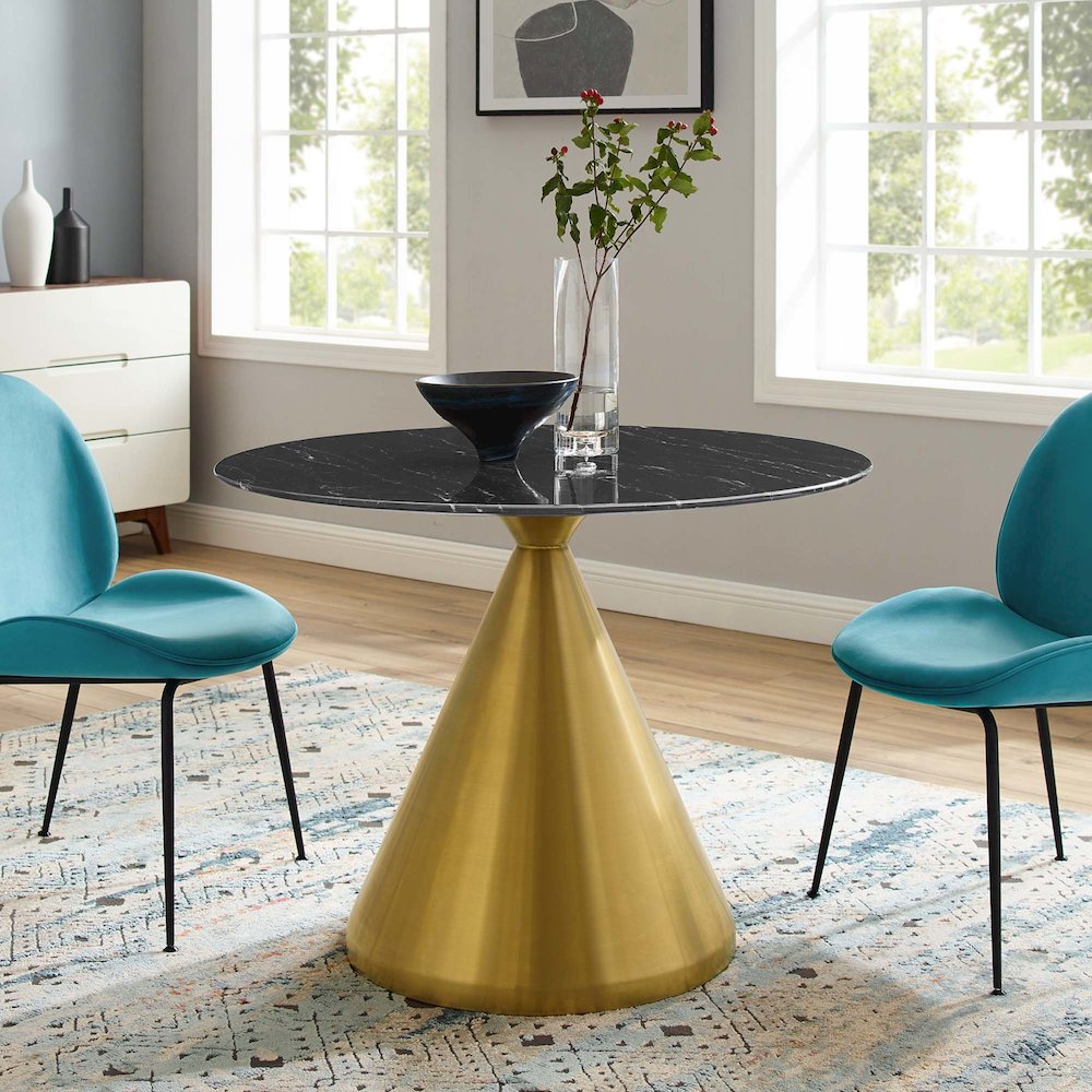 Tupelo 40" Artificial Marble Dining Table. Picture 4