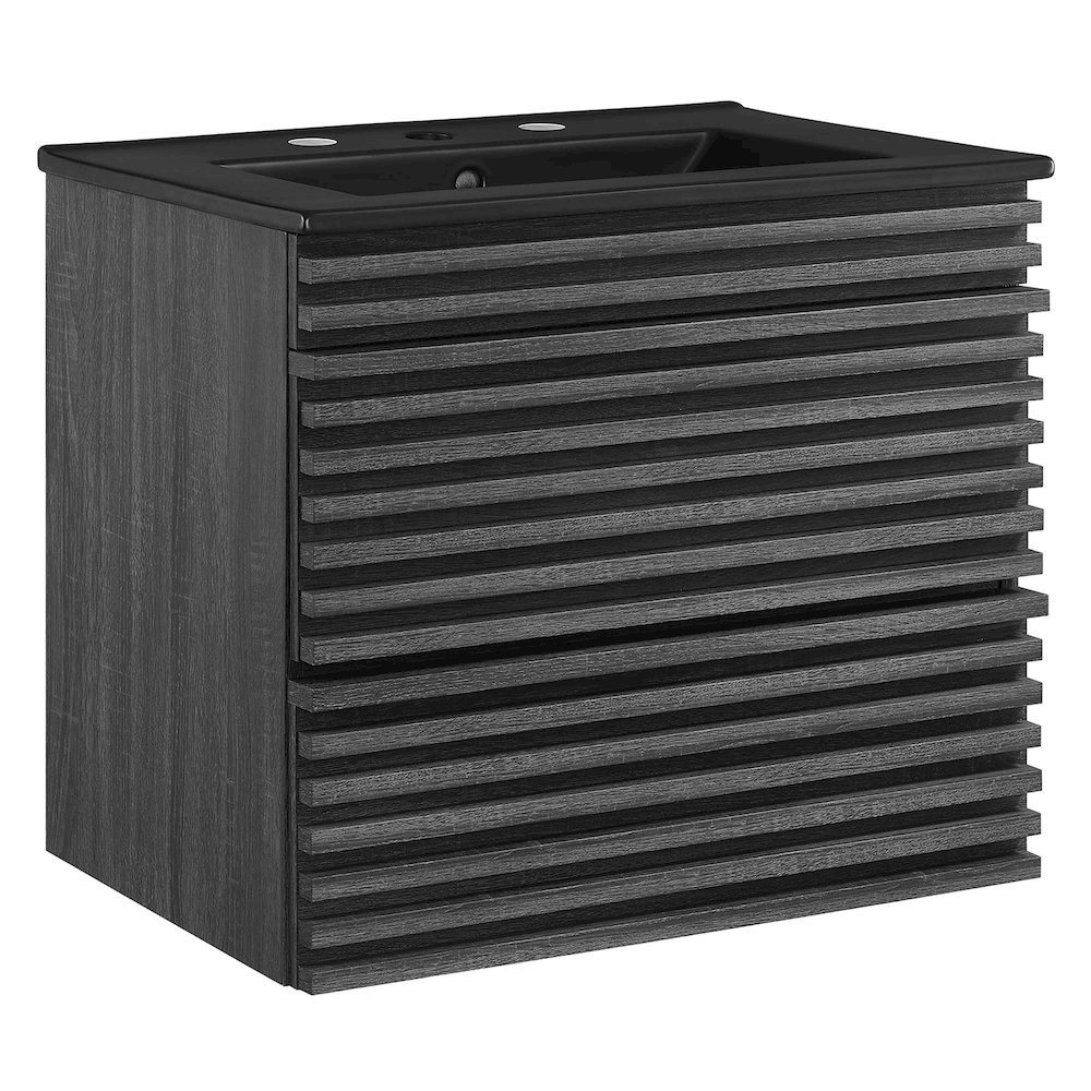 Render 24" Wall-Mount Bathroom Vanity. Picture 1