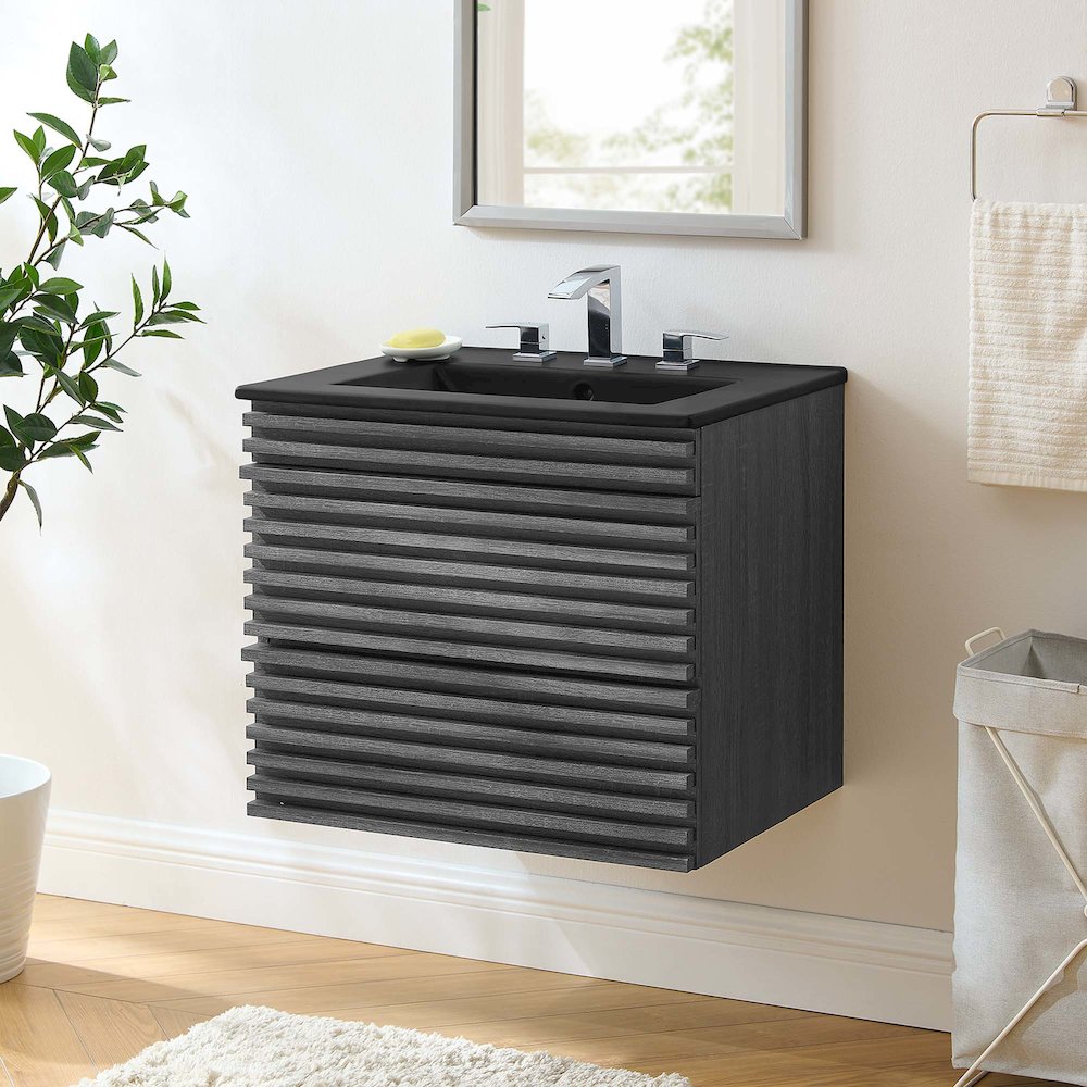 Render 24" Wall-Mount Bathroom Vanity. Picture 8