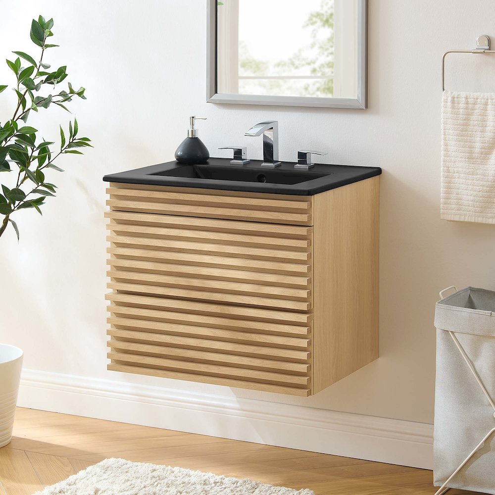 Render 24" Wall-Mount Bathroom Vanity. Picture 8