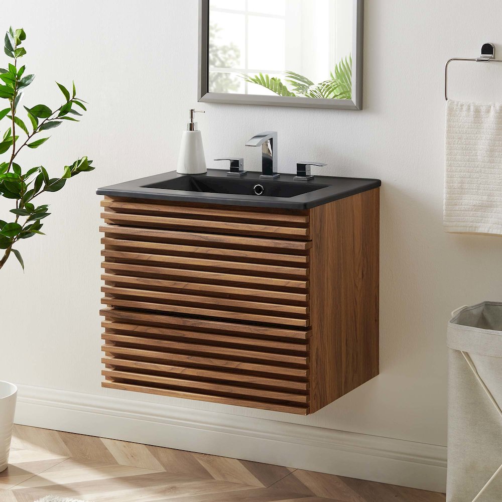 Render 24" Wall-Mount Bathroom Vanity. Picture 8