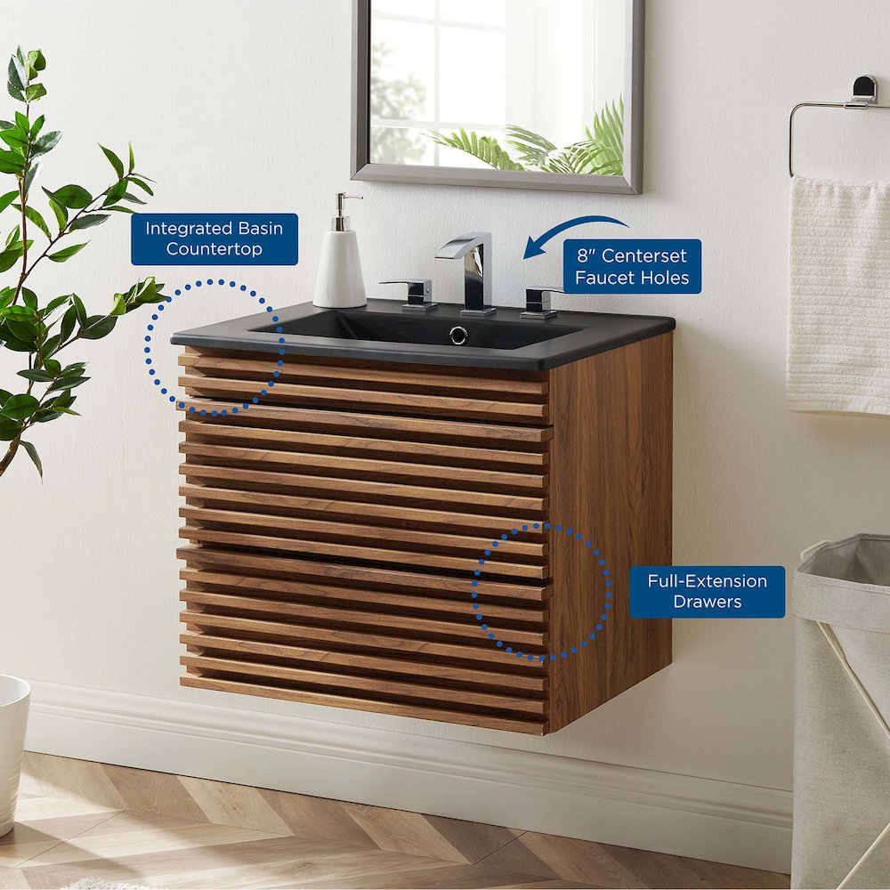 Render 24" Wall-Mount Bathroom Vanity. Picture 10