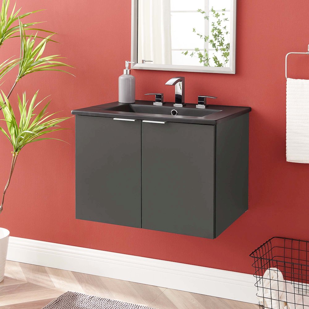 Maybelle 24" Wall-Mount Bathroom Vanity. Picture 9