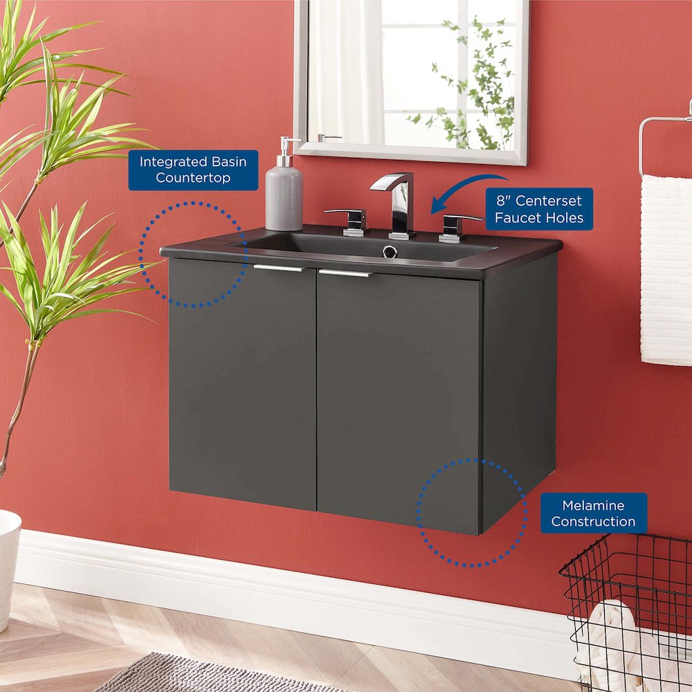 Maybelle 24" Wall-Mount Bathroom Vanity. Picture 2