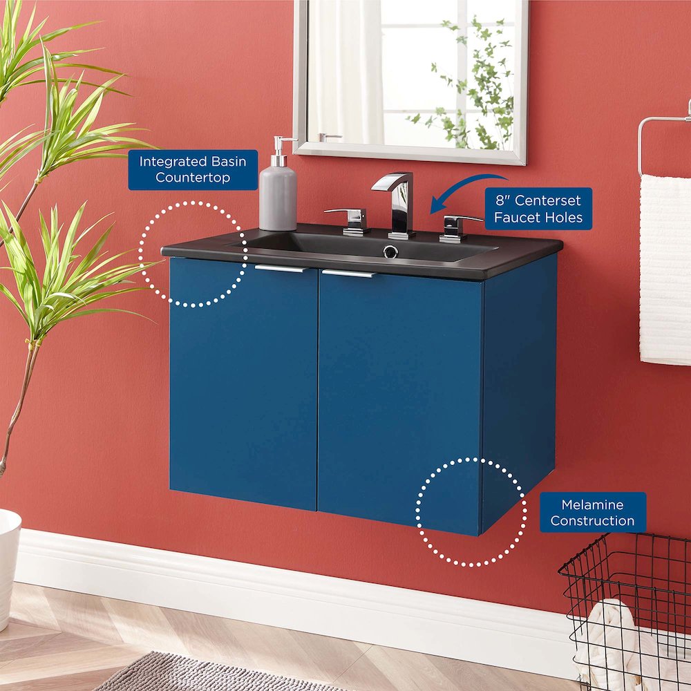 Maybelle 24" Wall-Mount Bathroom Vanity. Picture 2