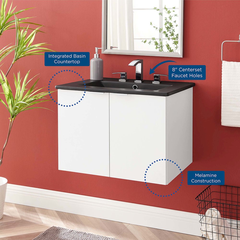 Maybelle 24" Wall-Mount Bathroom Vanity. Picture 2