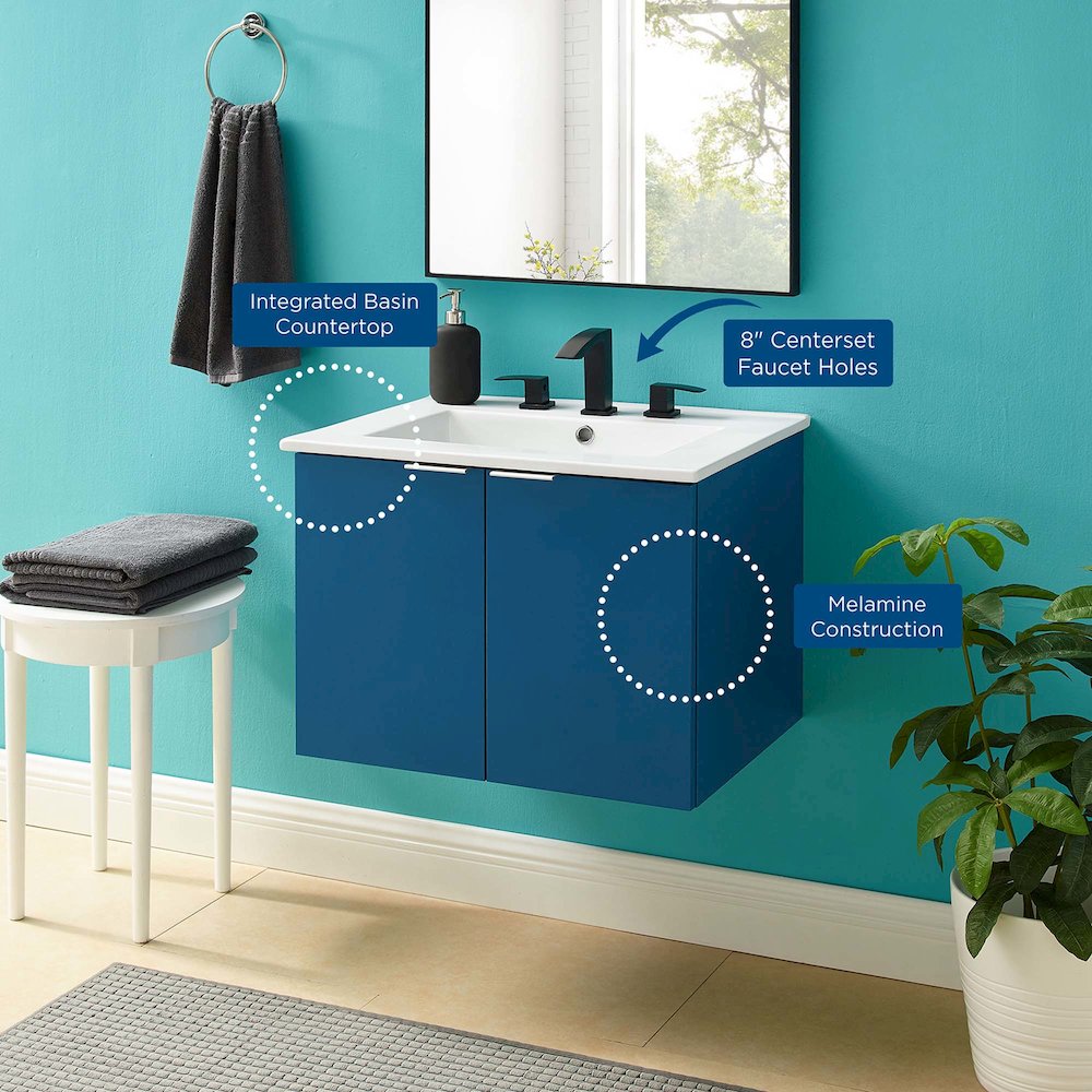Maybelle 24" Wall-Mount Bathroom Vanity. Picture 11