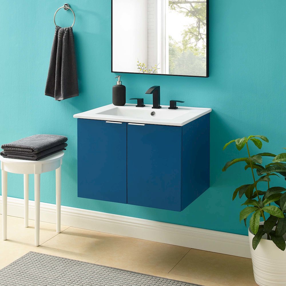 Maybelle 24" Wall-Mount Bathroom Vanity. Picture 10